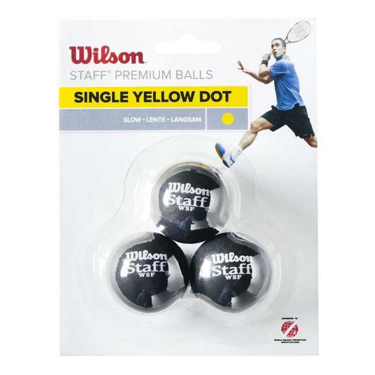 Balles squash Wilson Staff Slow Single Yellow Dot 