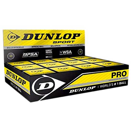 Dunlop Pro Double Yellow Dot Squash Balls Box