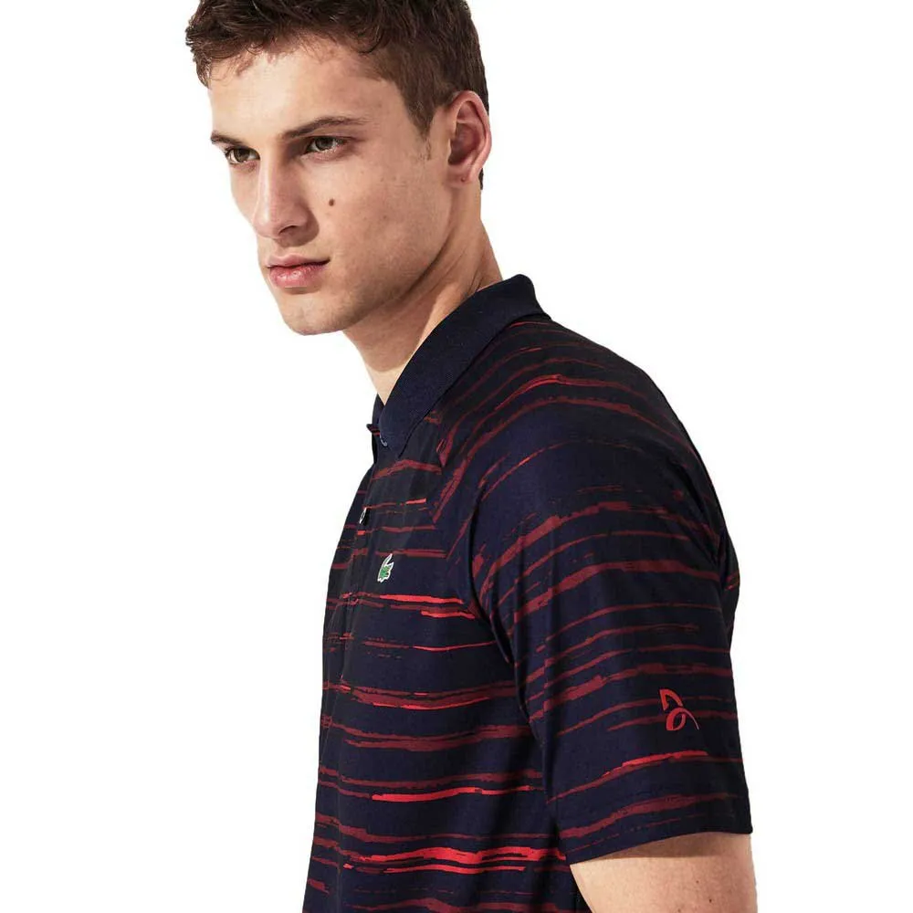 Lacoste Sport Novak Djokovic Printed Short Sleeve Polo Shirt Blue, Smashinn