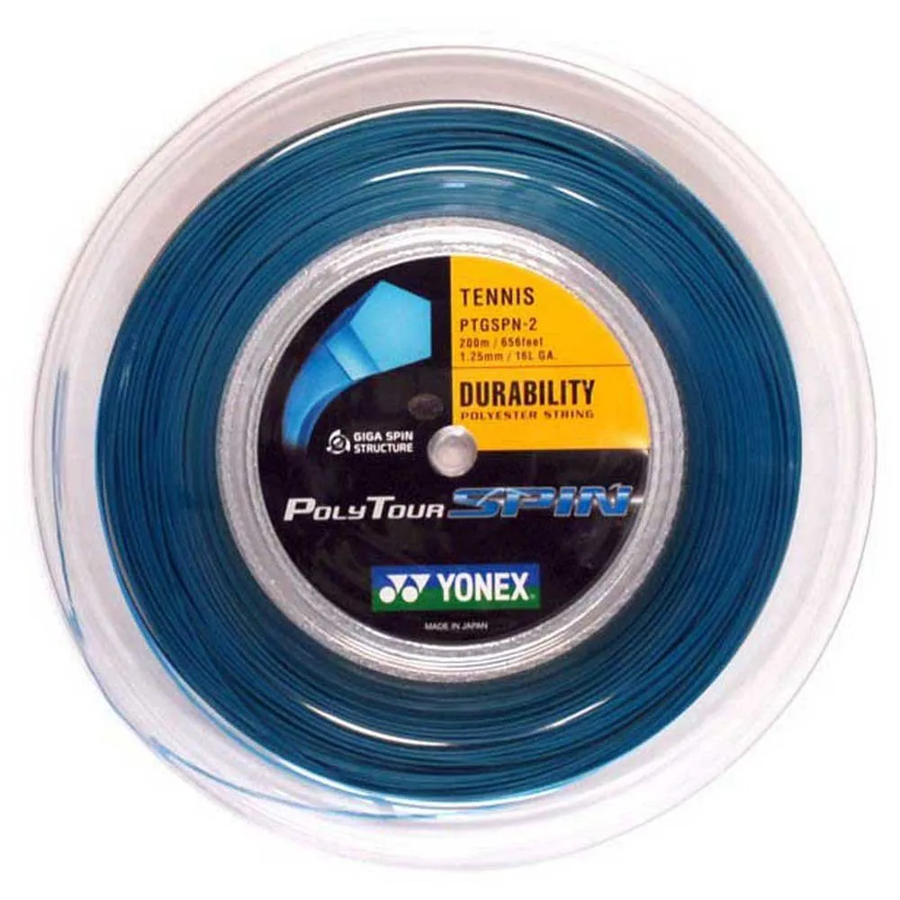 Yonex Polyour Spin 200 m Tennis Reel String Blue, Smashinn