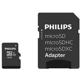 Philips Micro SDHC 16GB Class 10+Adaptateur Mémoire Carte